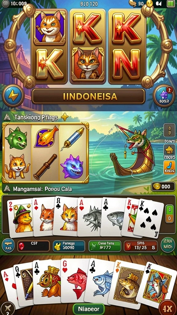 Tampilan permainan kasino yang bervariasi dan menghibur.