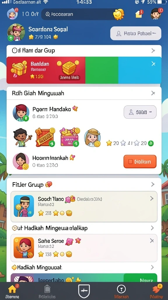 Tampilan permainan yang menampilkan petualangan seru.
