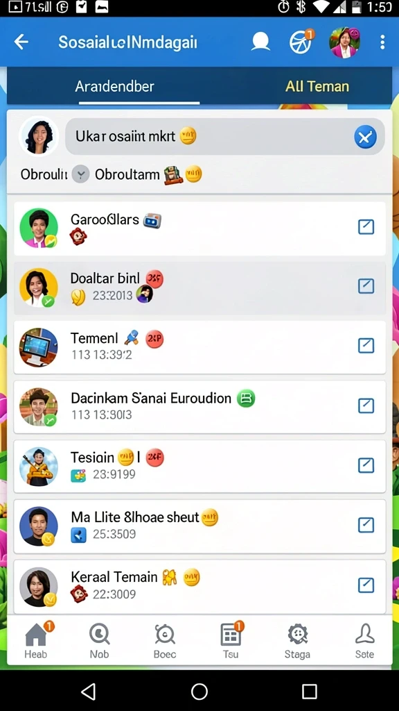 Screenshot 3 menunjukkan leaderboard komunitas yang kompetitif.