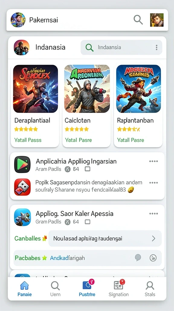 Screenshot menunjukkan karakter yang dapat diupgrade dan item yang unik.