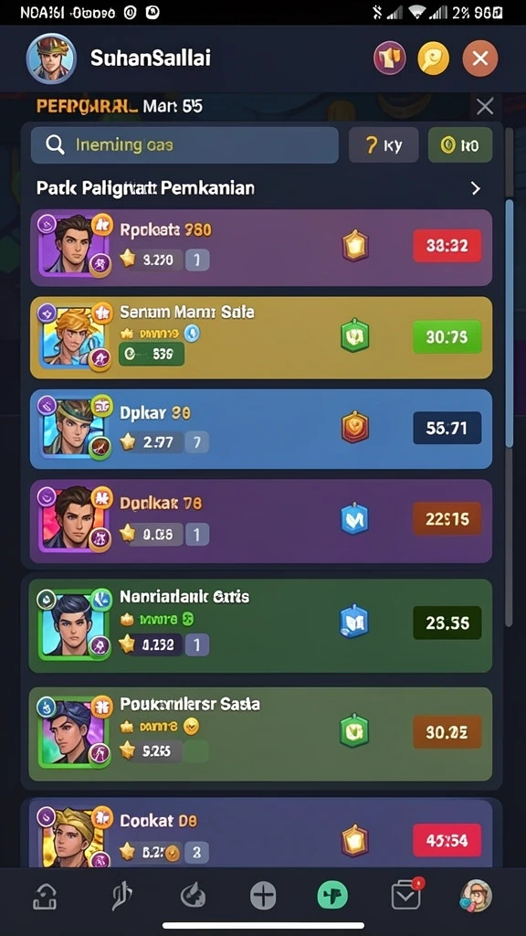 Gambar fitur interaksi chat dengan pemain lain.