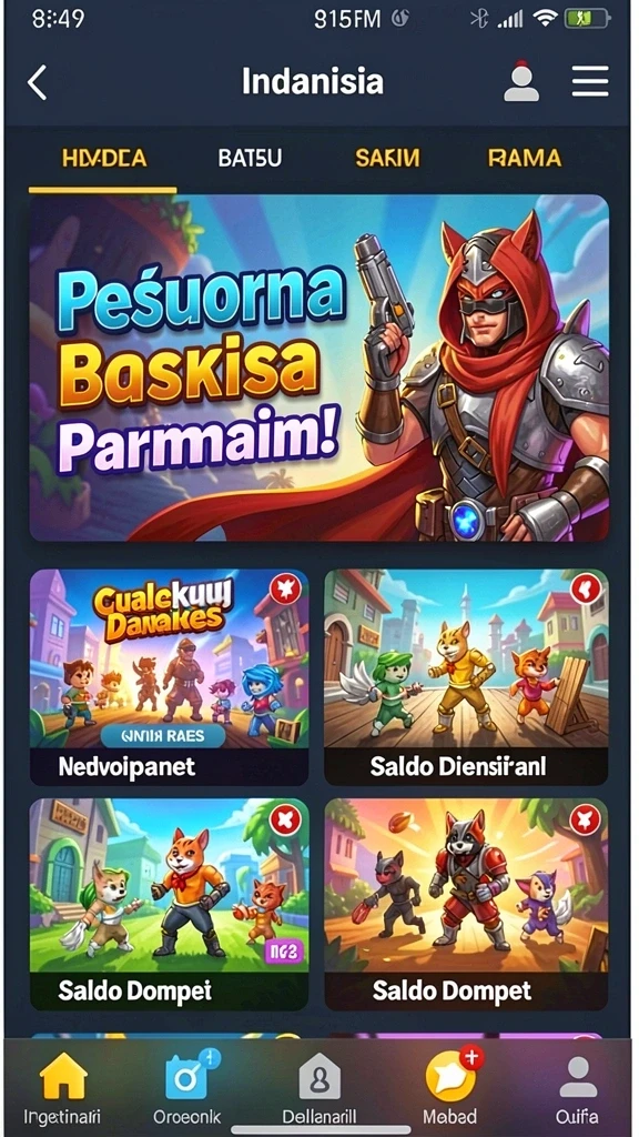Karakter unik yang bisa kamu pilih dalam permainan.