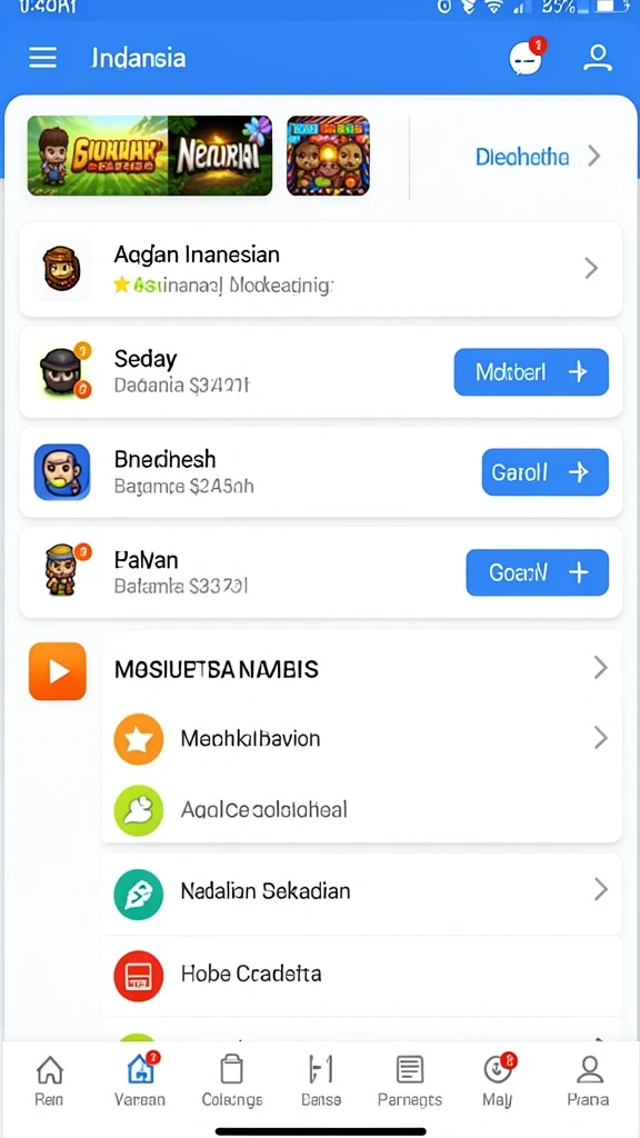 Tampilan menu utama TOTO1000 yang menarik.